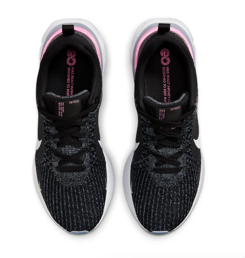 Nike React Infinity Run Flyknit 3 'Black / Grey / Pink'