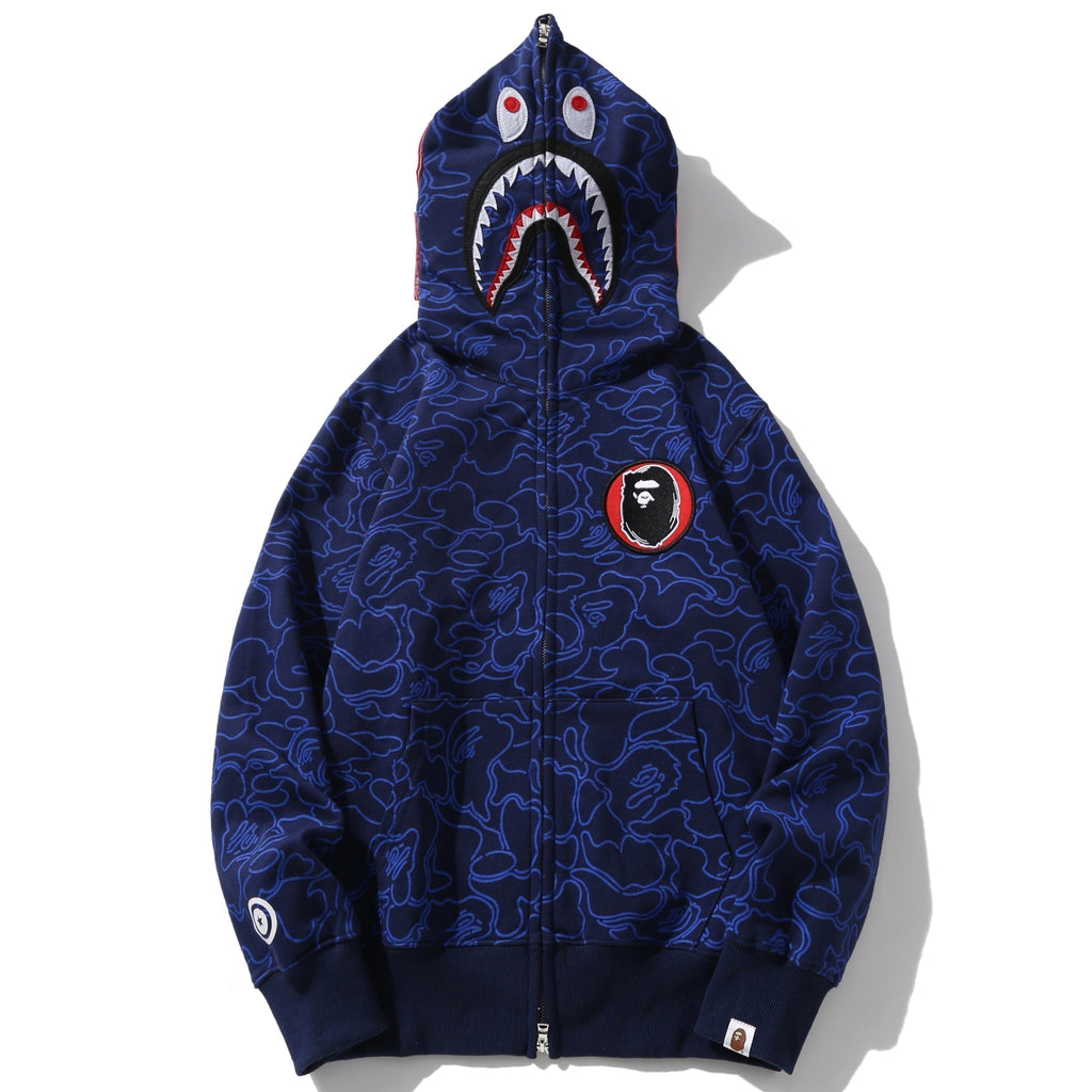 BAPE Shark Full-Zip Hoodie - Blue, Green & Red
