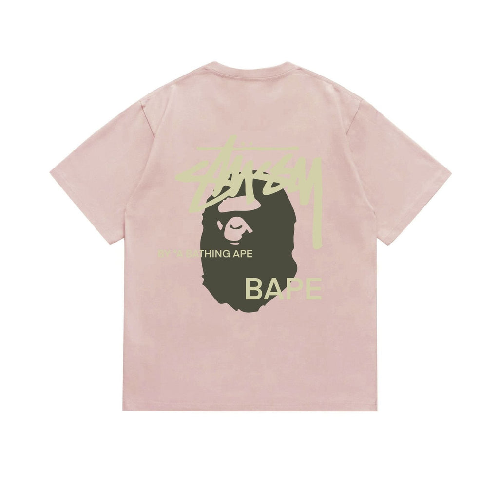 BAPE Olive & Gold Ape Wordmark Graphic T-Shirt